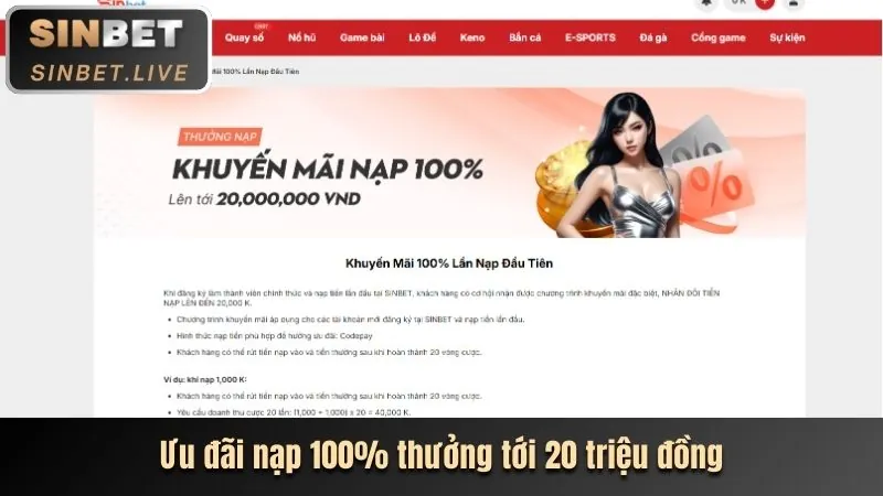 Giao diện trang web Keowin365 trên di động